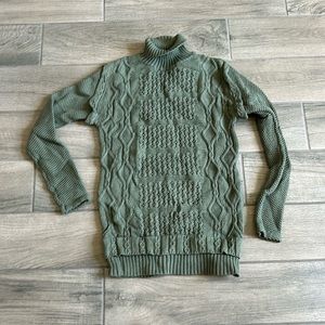 R+A olive green turtle neck sweater